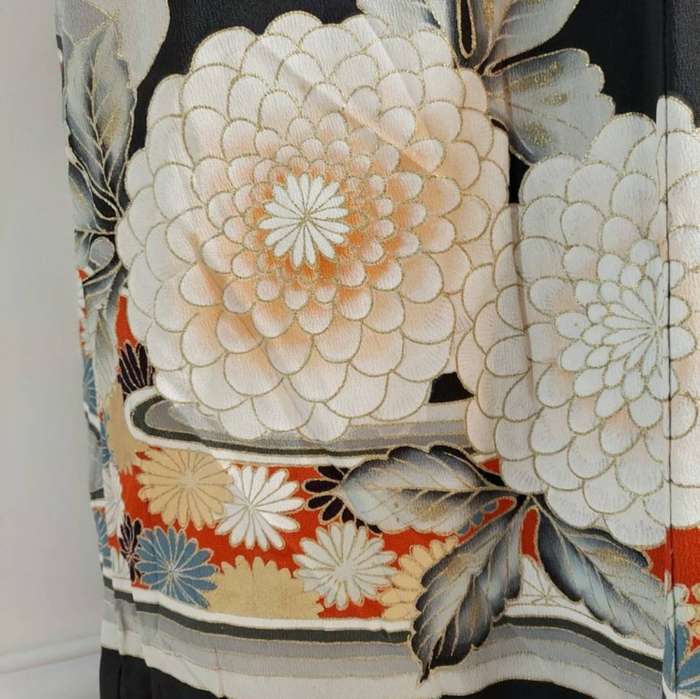SOLD🦋 Vintag silk rayon Kimono Japanese robe - Picture 9 of 12